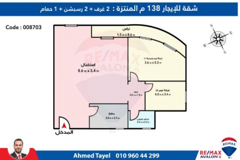 شقة للإيجار فى المندرة - قسم المنتزه - الإسكندرية